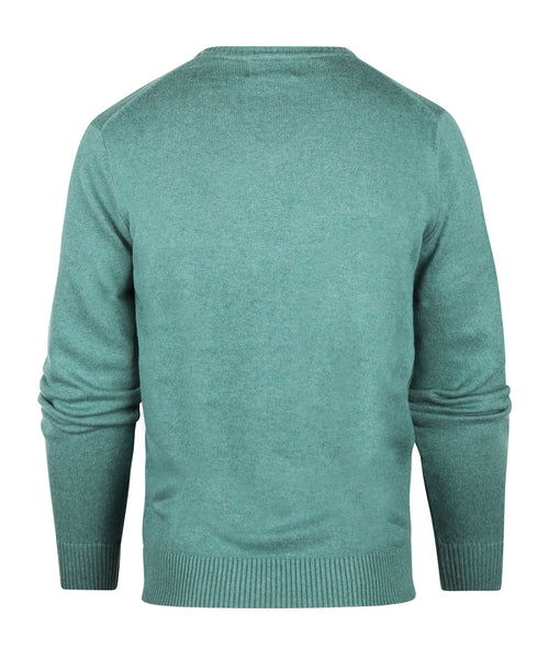 Pullover katoen v-hals | Groen