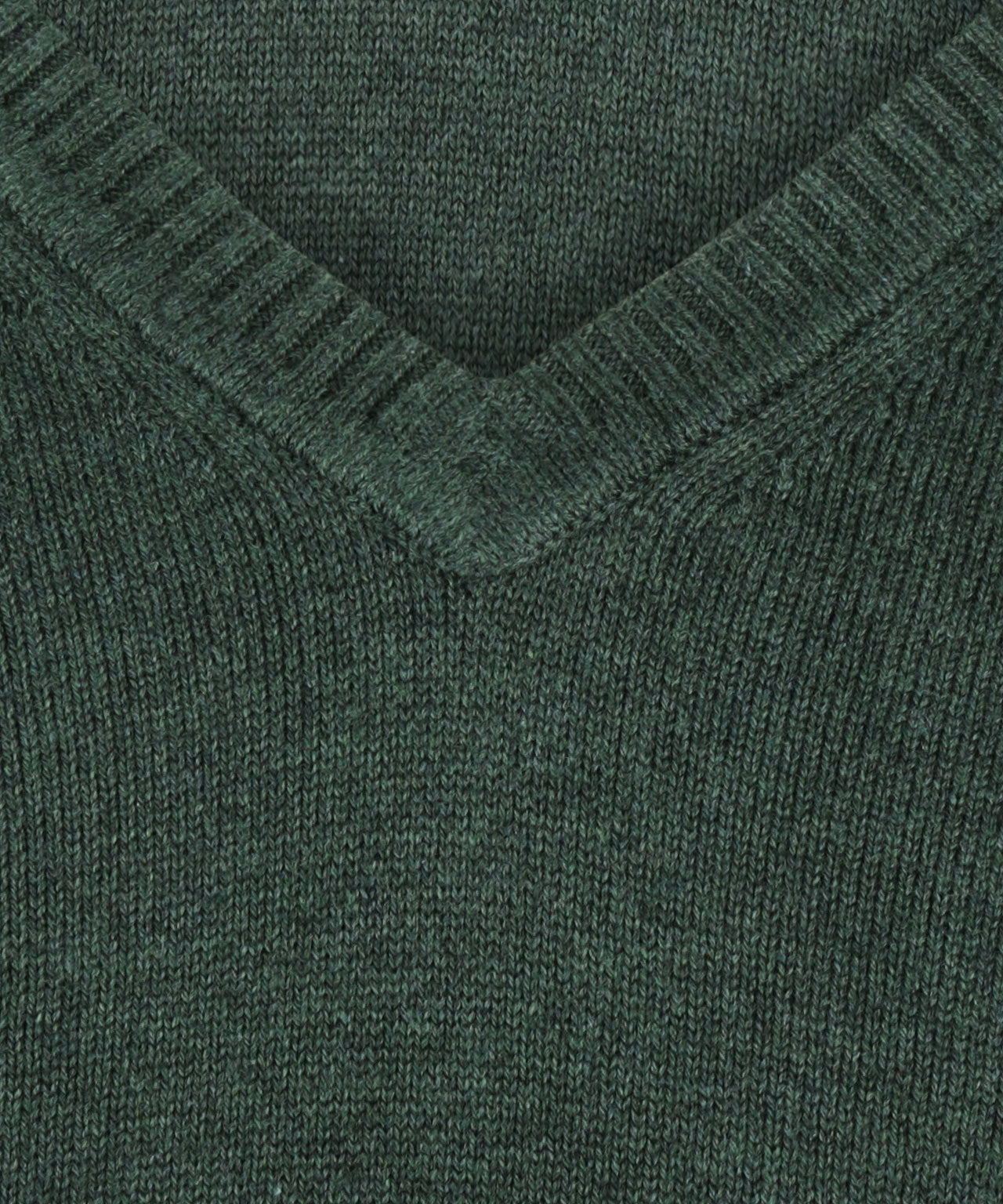 Katoenen V-Hals Pullover | Donker Groen