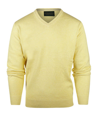 Pullover katoen v-hals | Geel Pullover katoen v-hals | Geel
