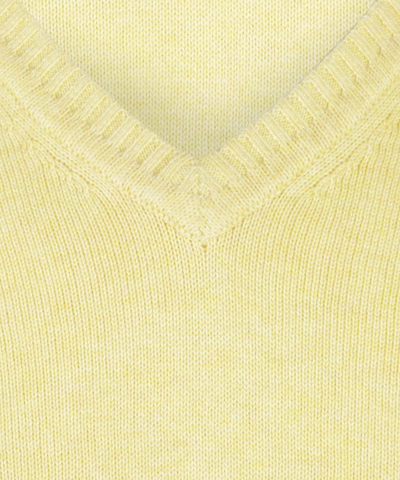 Katoenen V-Hals Pullover | Geel