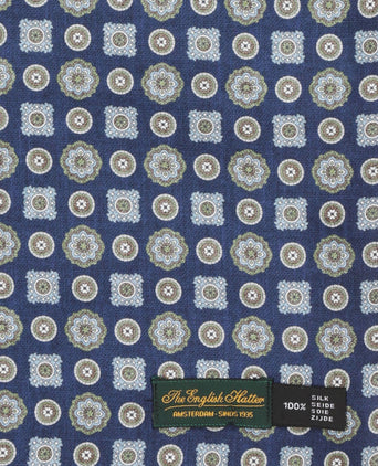 Zijden sjaal met wollen tegenvoering | Blauw