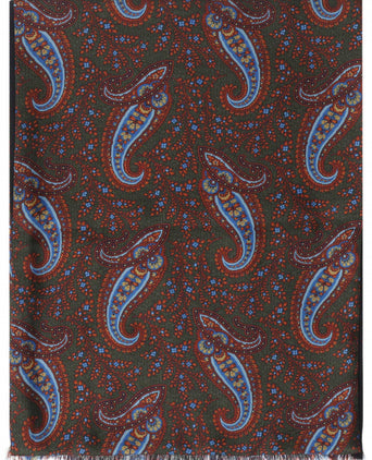 Zijden sjaal met wollen tegenvoering | Bruin