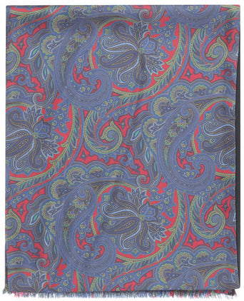 Zijden sjaal met wollen tegenvoering | Rood