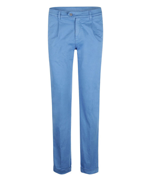 Pantalon Boston Bandplooi en Omslag | Blauw