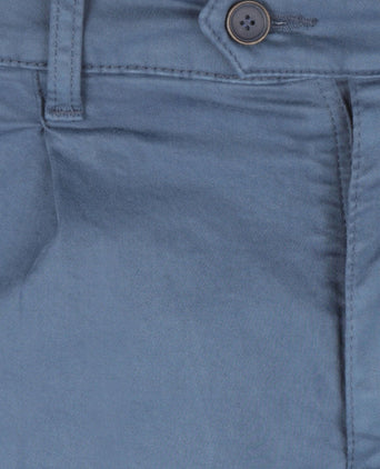 Pantalon Boston Bandplooi en Omslag | Blauw