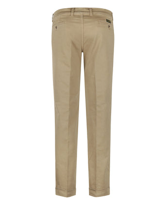 Pantalon Boston Bandplooi en Omslag | Bruin