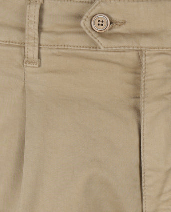 Pantalon Boston Bandplooi en Omslag | Bruin