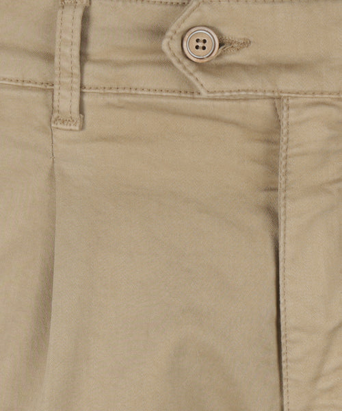 Pantalon Boston Bandplooi en Omslag | Bruin