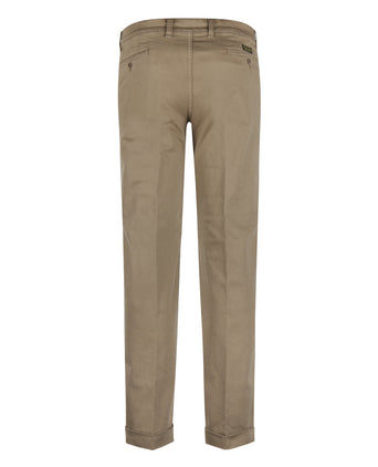 Pantalon Boston Bandplooi en Omslag | Bruin