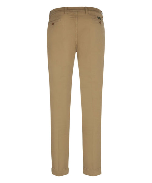 Pantalon Boston Bandplooi en Omslag | Bruin