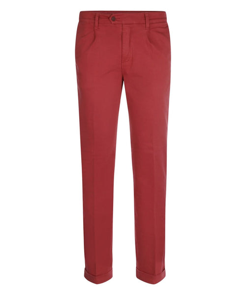 Pantalon Boston Bandplooi en Omslag | Rood