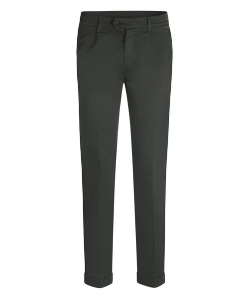 Pantalon Boston Bandplooi en Omslag | Groen