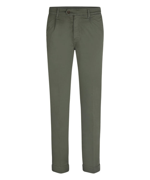 Pantalon Boston Bandplooi en Omslag | Groen