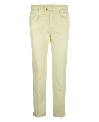 Pantalon Boston Bandplooi en Omslag | Geel
