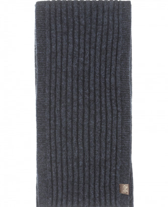 Rib Sjaal merinowol mix 165X16 | Blauw