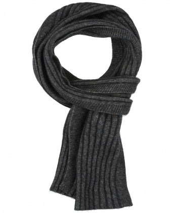 Rib Sjaal merinowol mix 165X16 | Bruin