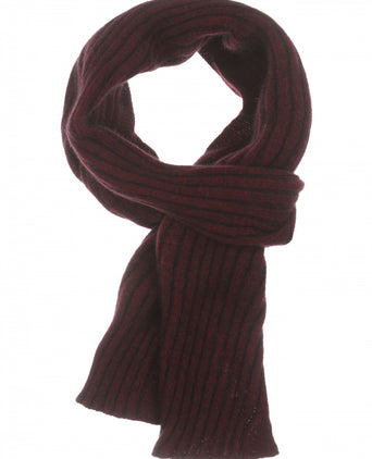 Rib Sjaal merinowol mix 165X16 | Bordeaux Rood