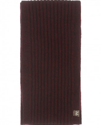 Rib Sjaal merinowol mix 165X16 | Bordeaux Rood