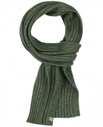 Rib Sjaal merinowol mix 165X16 | Groen