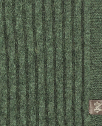 Rib Sjaal merinowol mix 165X16 | Groen