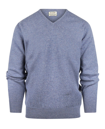 Pullover v-hals lamswol *Sale* | Blue Lovat
