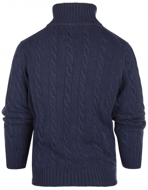 Pullover polo cashmere merino wol | Denim Blauw