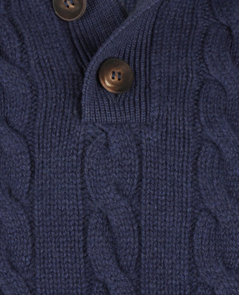 Pullover polo cashmere merino wol | Denim Blauw