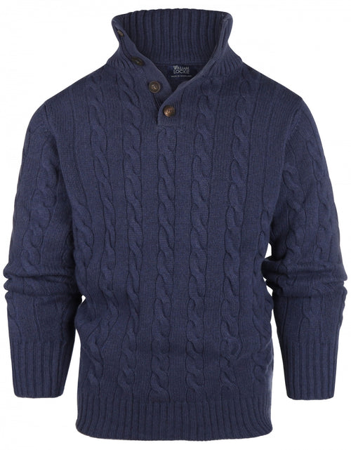 Pullover polo cashmere merino wol | Denim Blauw