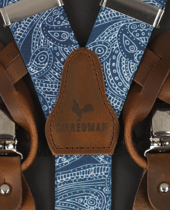 Strik/bretel combi met clips en patten | Blauw