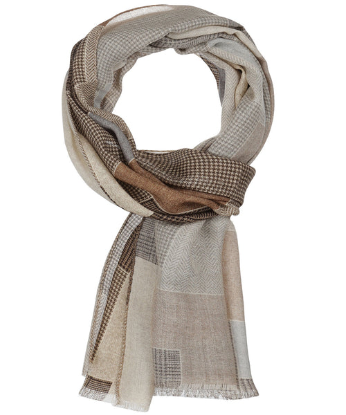 Sjaal Patchwork Wol | Bruin