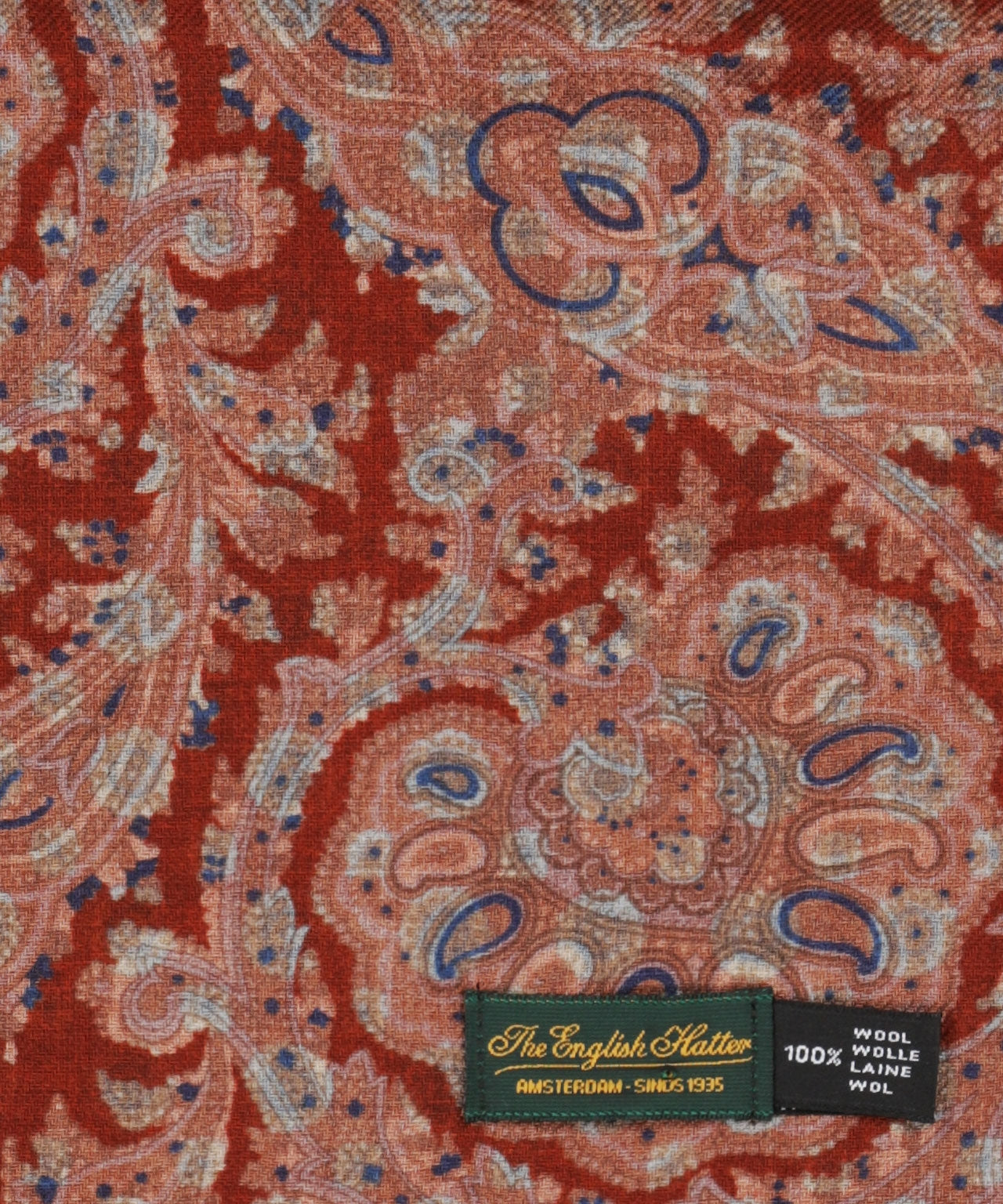 Sjaal 100%Wol | Koraal Paisley Print