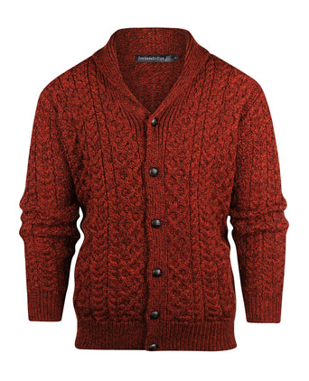 Knoop Kabelvest uit Ierland | Bordeaux Rood