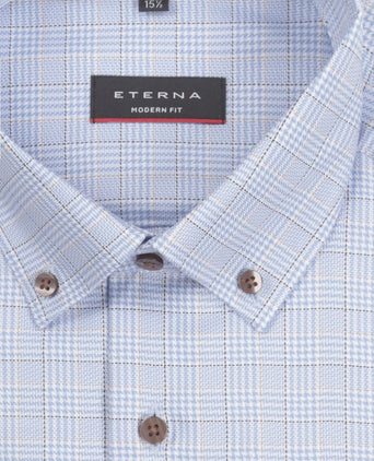 Overhemd geruit button down | Blauw