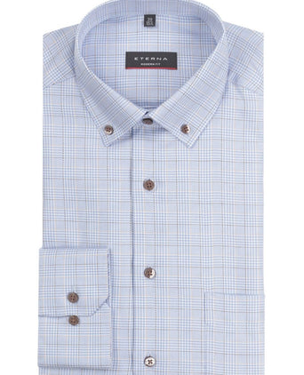 Overhemd geruit button down | Blauw