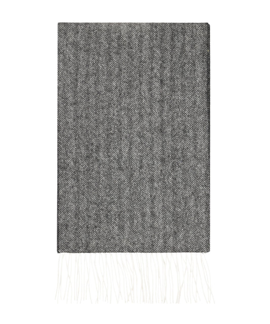 Sjaal 100% Wol | Grijs Herringbone