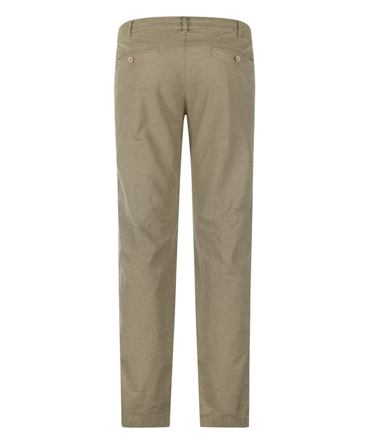 Derby Linnen/Katoen Pantalon | Gewassen Groen