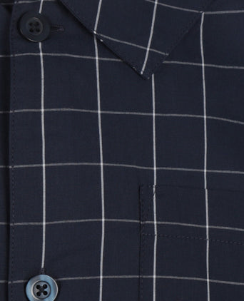 Pyjama set poplin katoen | Blauw