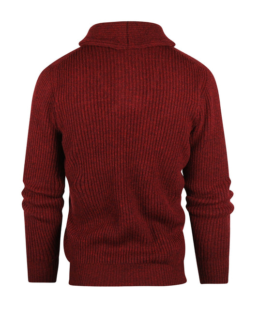 William Lockie Pullover mit Schalkragen | Roter Samt
