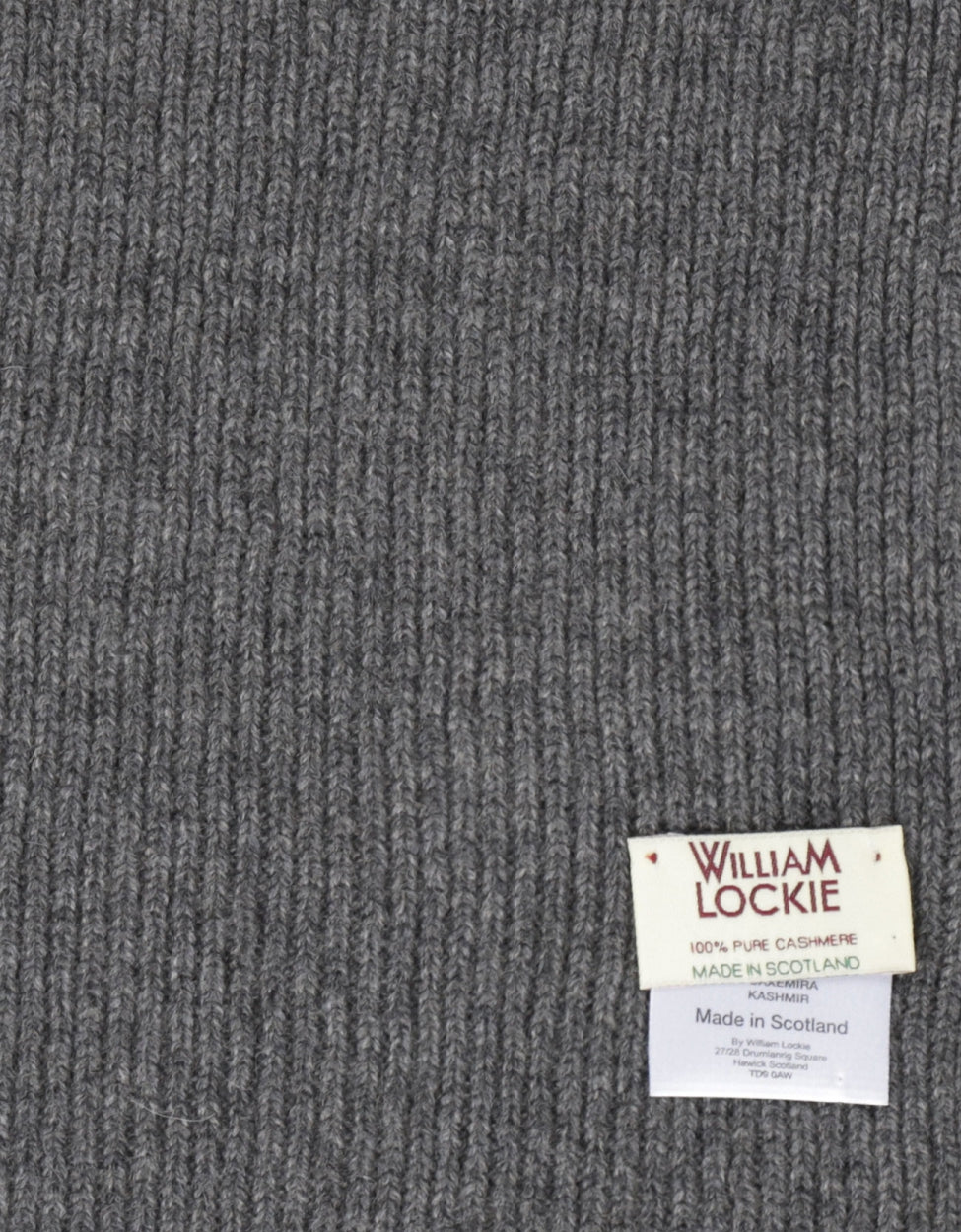 Cashmere Rib Sjaal | Donker Grijs