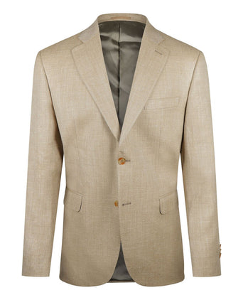 Zijden linnen wolmix colbert | Bruin