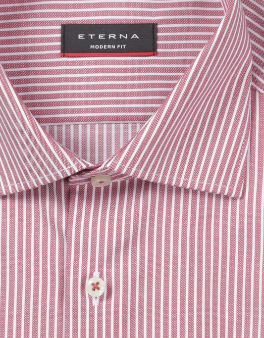 Shirt Katoen | Rood/Wit mini streep
