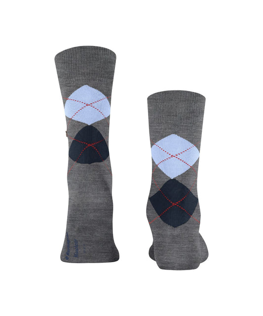 Sok Manchester Kort | Grey/Light Blue diamond check