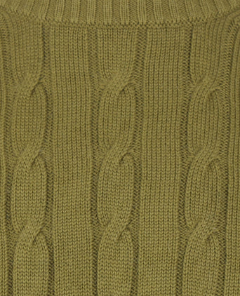 Kabel Trui Cotton/Cashmere ronde hals | Groen