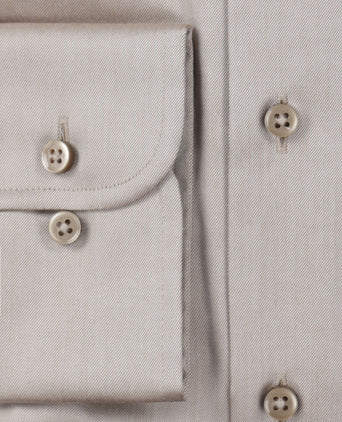 Overhemd uni semi spread boord | Beige