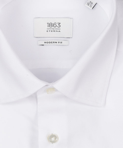 Overhemd gestreept semi spread boord | Wit