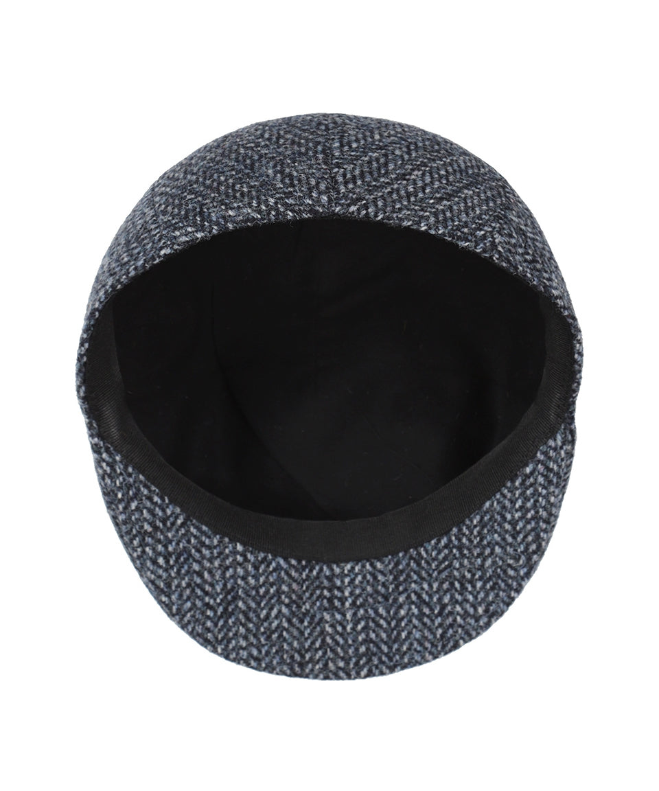 Jockey Tweed Cap | Donkergrijs Herringbone