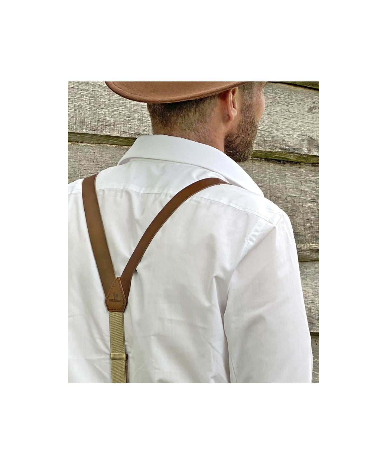 Leren Bretels 2 in 1 | Donker Cognac