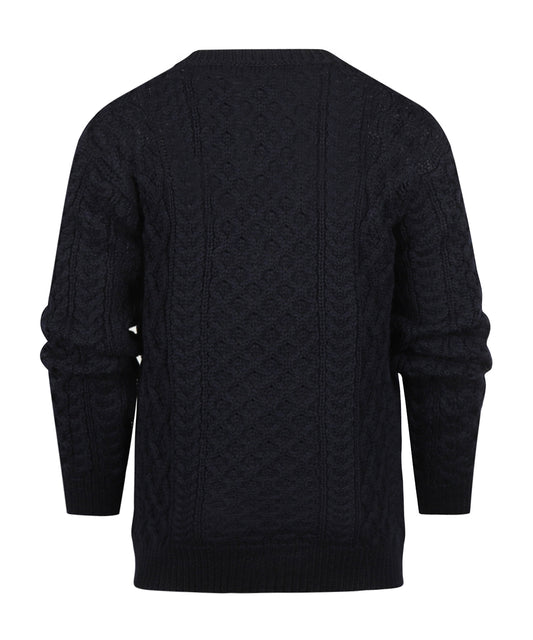 Aran Ronde Hals pullover | Navy
