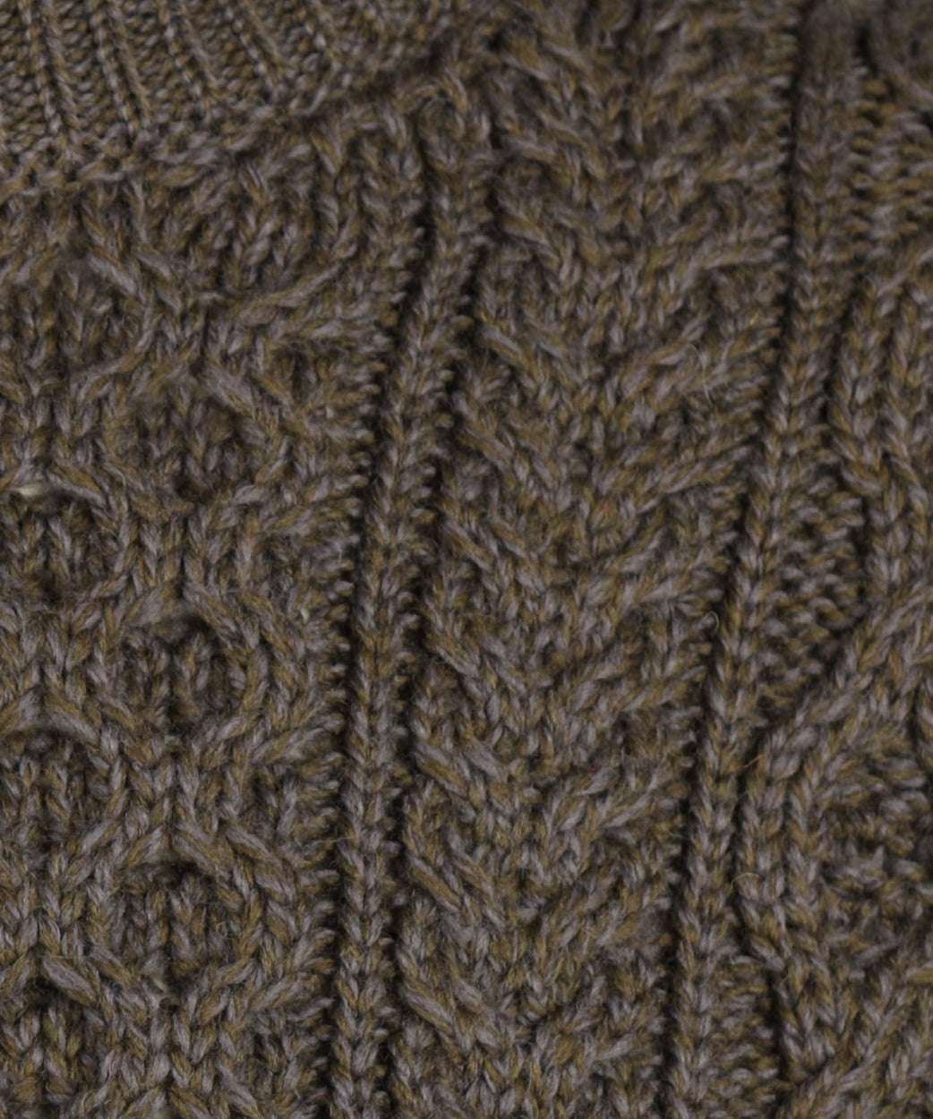 Aran Ronde Hals pullover | Forest Marl