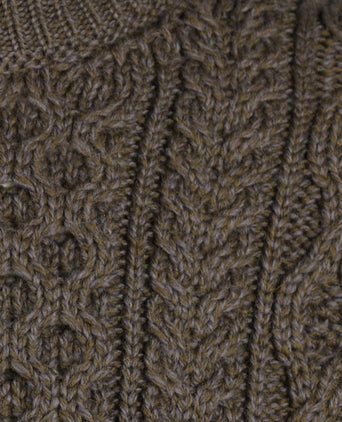 Aran Ronde Hals Kabeltrui | Groen